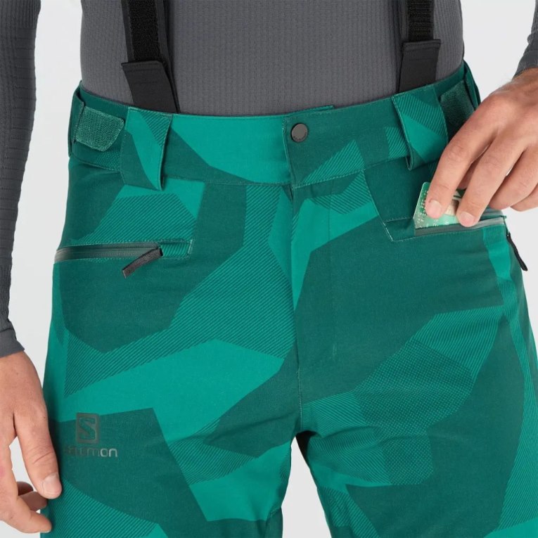 Calça De Esqui Salomon Edge Masculino Verdes | PT C41097